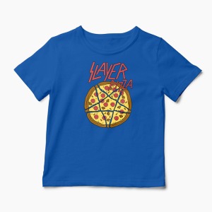Tricou Pizza Slayer - Copii-Albastru Regal